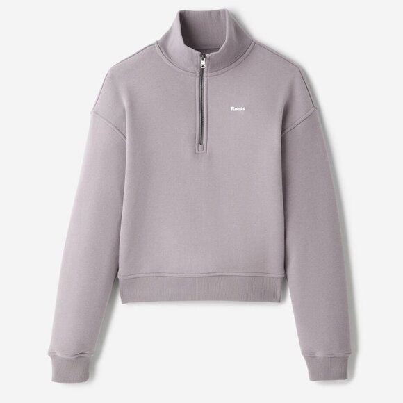 Roots Tops - Roots Cloud Half-Zip – Gull Grey, Women’s M – NWT